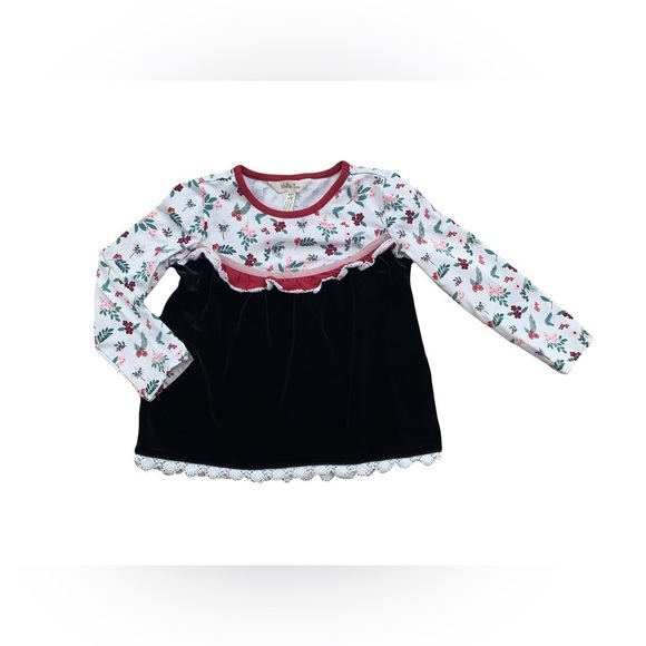 Matilda Jane Size 2 Lucie Holly Print Holiday Top - Picture 1 of 6